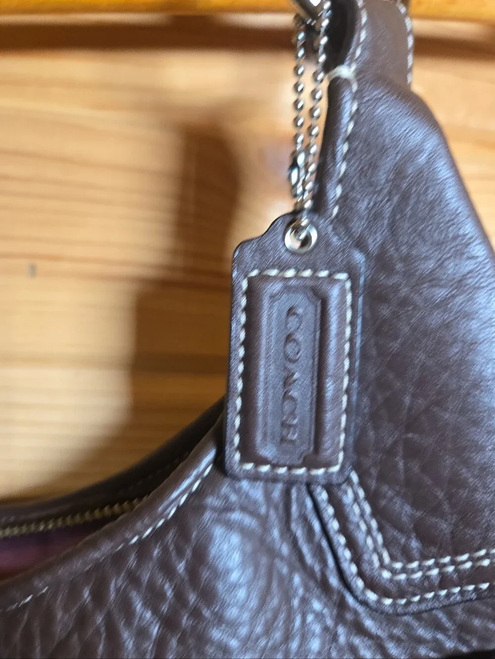 Coach Soho Hamilton Brown Pebbled Leather Hobo Bag Turnlock F13956 Vintage Y2K